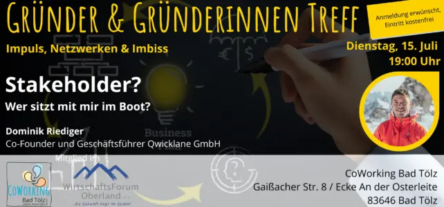 Gründerinnen- & Gründer-Treff: Stakeholder?! Wer unterstützt mich? Gründerinnen und Gründer Treff Stakeholder
